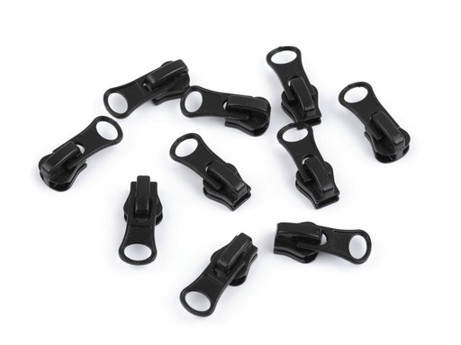 Schieber/Zipper 3mm grob Schwarz