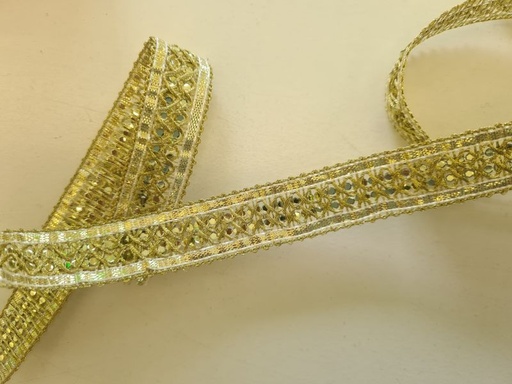 Band mit Pallietten 19mm Hellgold