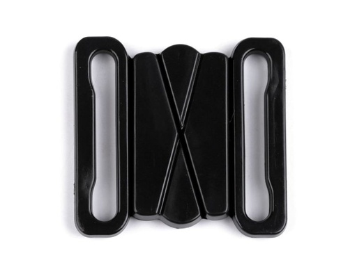 [900375.003] Bikini Verschluss Kreuz Kunststoff 25mm Schwarz