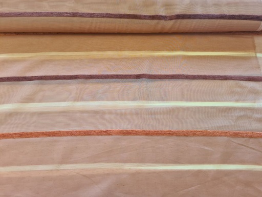 Gardinenstoff Chifon 3 Streifen Rost