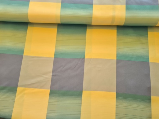 Micro Satin Karo Grün Rauchblau Gelb
