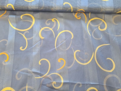 Gardinenstoff Chifon 17 Streifen Schwünge blau