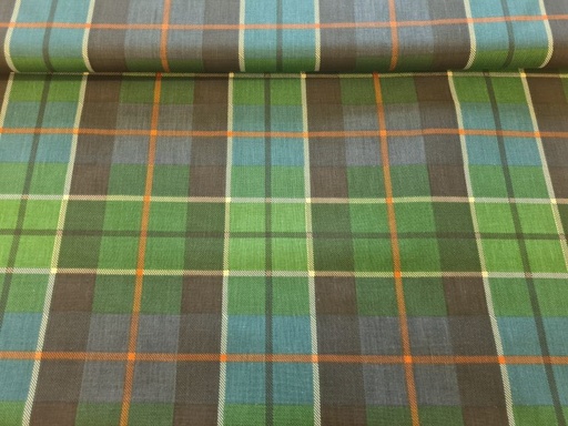 Canvas Karo Druck Grün Blautöne