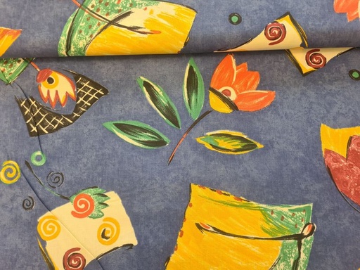 Canvas mit Muster Blau