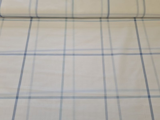 Gardinenstoff Chiffon 34 Karro Weiß Taubenblau