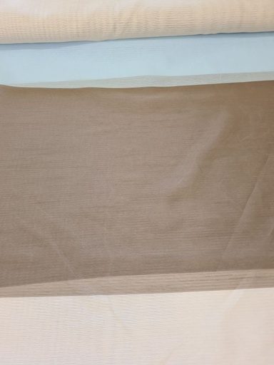 Gardinenstoff Chiffon 40 cm streifen Hellblau Braun Beige