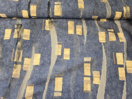 Dekostoff Blau mit Mesheinsätzen