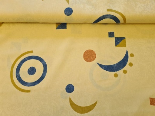 Dekostoff Creme mit Grafischem Muster