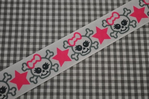 Ripsband Skull weiß