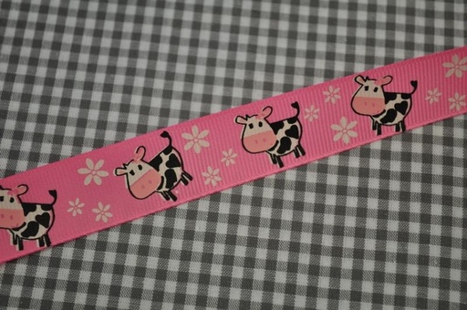 Ripsband Kühe rosa