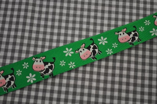 Ripsband Kühe grün