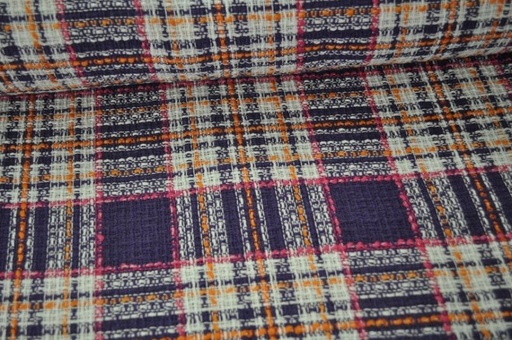 Boucle stoff karo lila