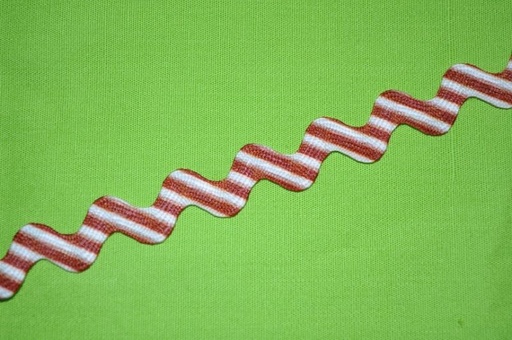 Zackenlitze 7mm mit Streifen braun