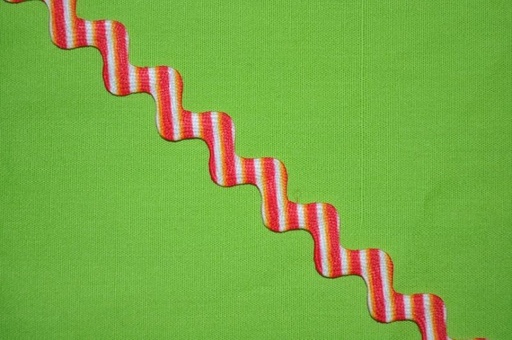 Zackenlitze 7mm mit Streifen rot