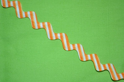 Zackenlitze 7mm mit Streifen orange