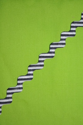 Zackenlitze 7mm mit Streifen schwarz