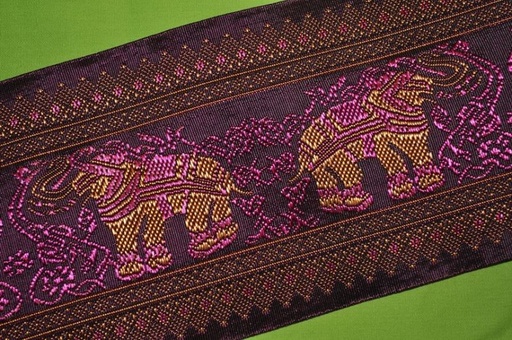 Webband Jaquard Elefant lila 10cm