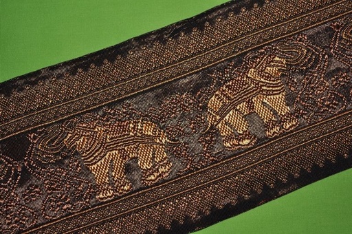 Webband Jaquard Elefant braun 10cm