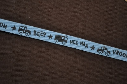 Ripsband Autos Beep/vroom blau