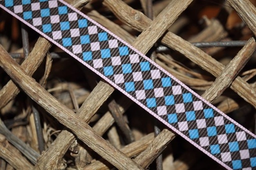 Ripsband mini karo dunkelbraun