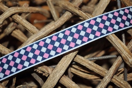 Ripsband mini karo dunkelblau