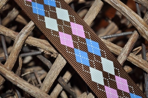 Ripsband Rauten breit braun