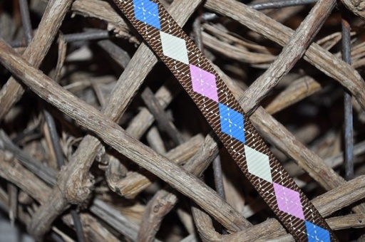 Ripsband Rauten schmal braun