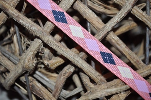 Ripsband Rauten schmal altrosa