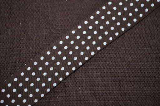 Schrägband Punkte Reihe dunkelbraun gefalzt