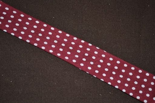 Schrägband Punkte Reihe dunkelrot gefalzt