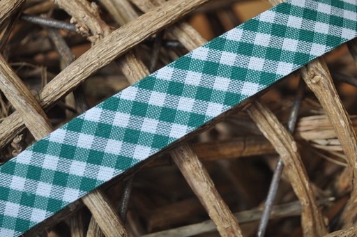 Schrägband maxi vichy karo gefalzt 18 mm grün