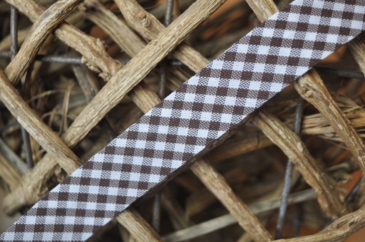 Schrägband mini vichy karo gefalzt 18 mm dunkel...