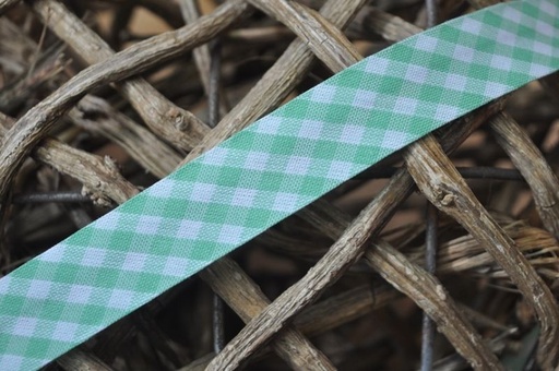 Schrägband maxi vichy karo gefalzt 18 mm hellgrün