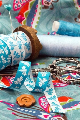 Webband Farbenmix Maribell cyan ( aqua)