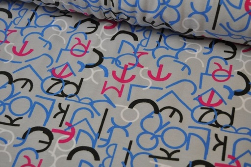 Jersey Buchstaben hellgrau