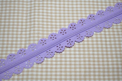 Endlosreißverschluss Spitze 3 mm Flieder